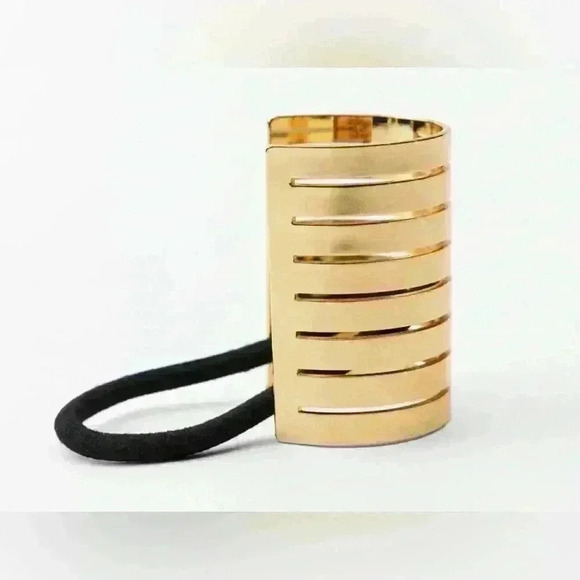 🔥🔥Zara hair tie metallic stripe - Picture 3 of 5